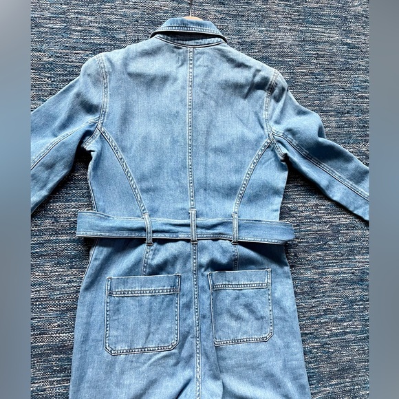 NWT denim jumpsuit with tie waist - Picture 11 of 13